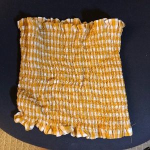 Gingham Yellow Tube Top